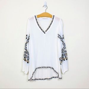 Soft Surroundings Bohemian Embroidered Top Size Large